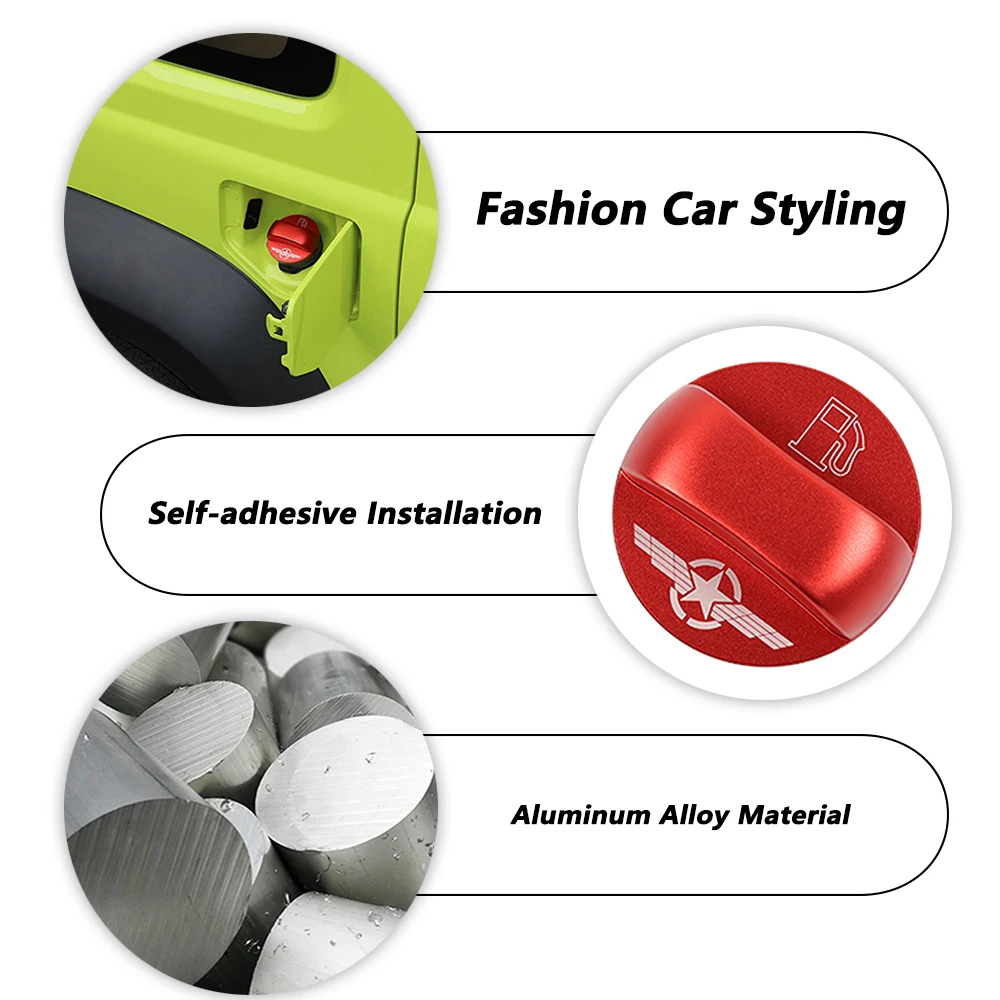 غطاء خزان غاز الوقود الداخلي لسوزوكي جيمني ، سبيكة ألمنيوم حمراء ، ملحقات السيارة الخارجية ، JB23 ، JB43 ، JB53 ، JB63 ، JB74 ،