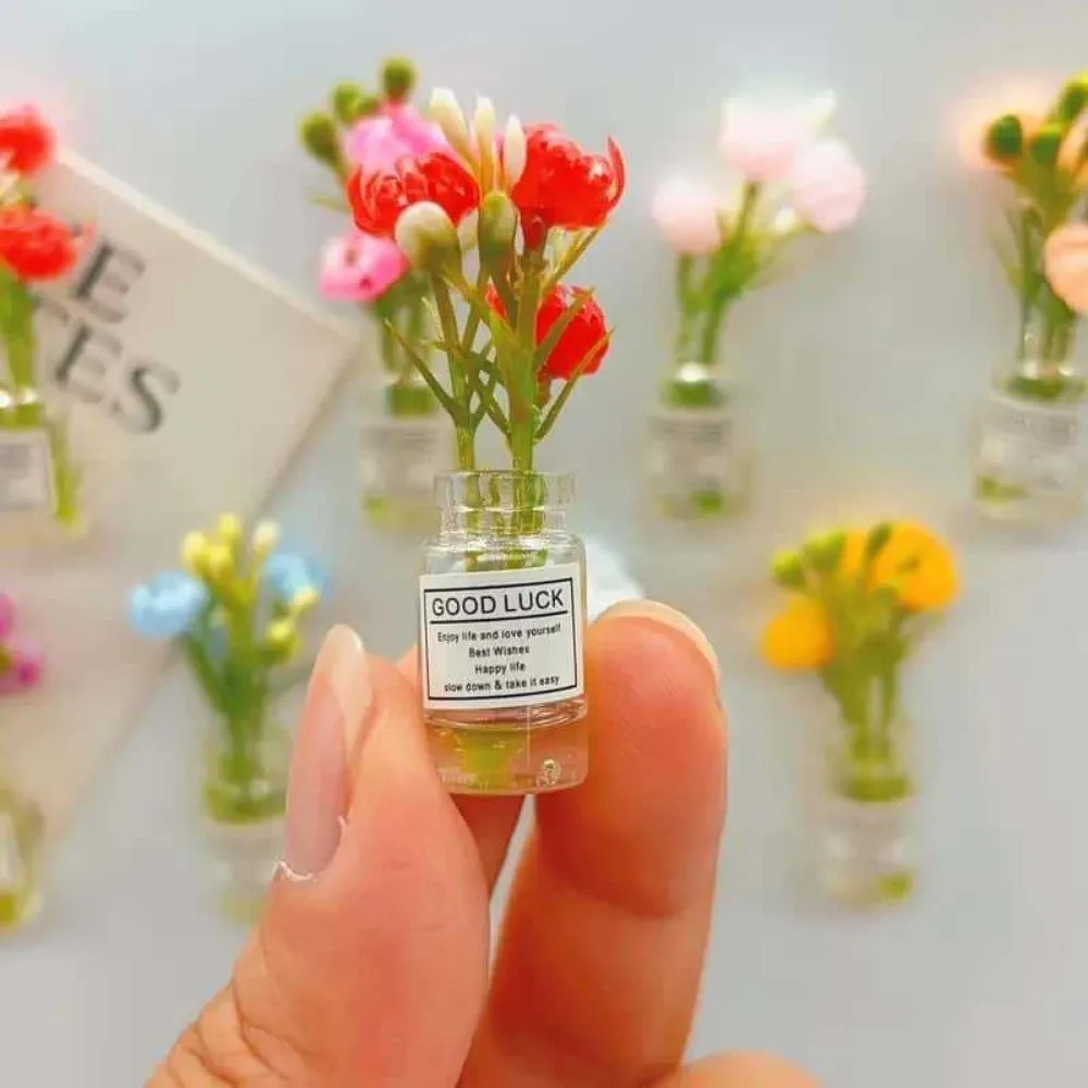 8pcs Cute Small Size Mini Refrigerator Magnets 3D Design Fun Shape Vase Magnets Refrigerator Accessories Kitchen Decoration