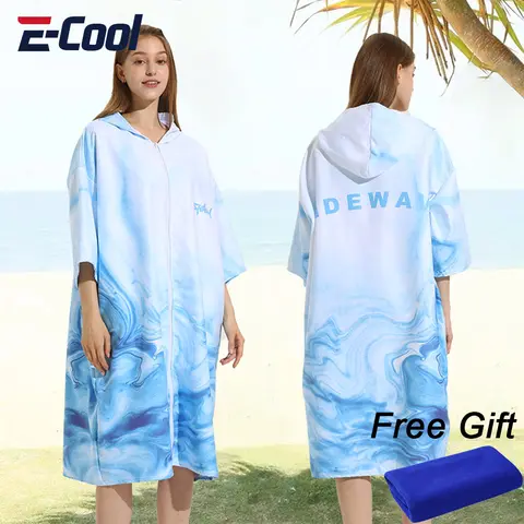 서핑 판초는 물 후드를 흡수합니다 마이크로 화이버 비치 담요 목욕 타올 수영 타올 잠수복 성인용 비치 판초