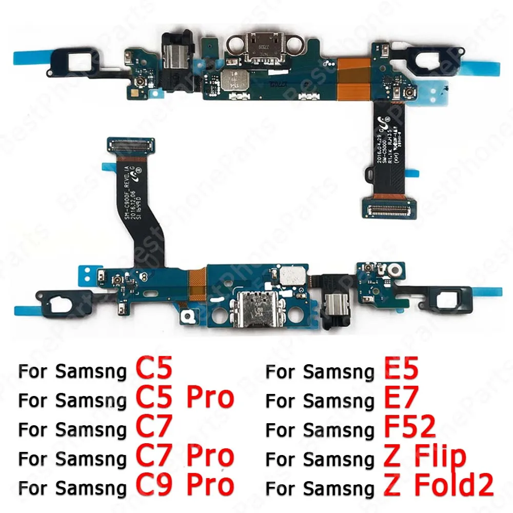 Charging Port For Samsung Galaxy Z Flip Fold2 C5 C7 C9 Pro E5 E7 F52 Charge Board Usb Connector PCB Plate Spare Parts