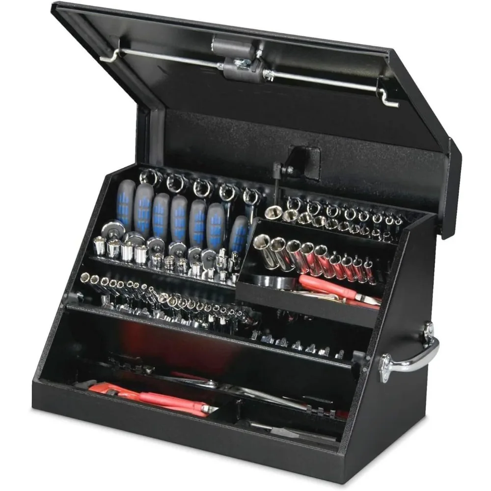 صندوق أدوات مثلث محمول مقاس 22.5 بوصة - هيكل فولاذي عالي التحمل - صندوق تخزين متري وSAE - مقاوم للطقس #3