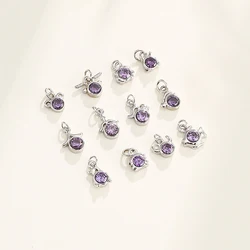 925 Sterling Silver 12 Constellation Signs With Zircon Small Pendant DIY Necklace Bracelet Charm Jewelry Making Accessories