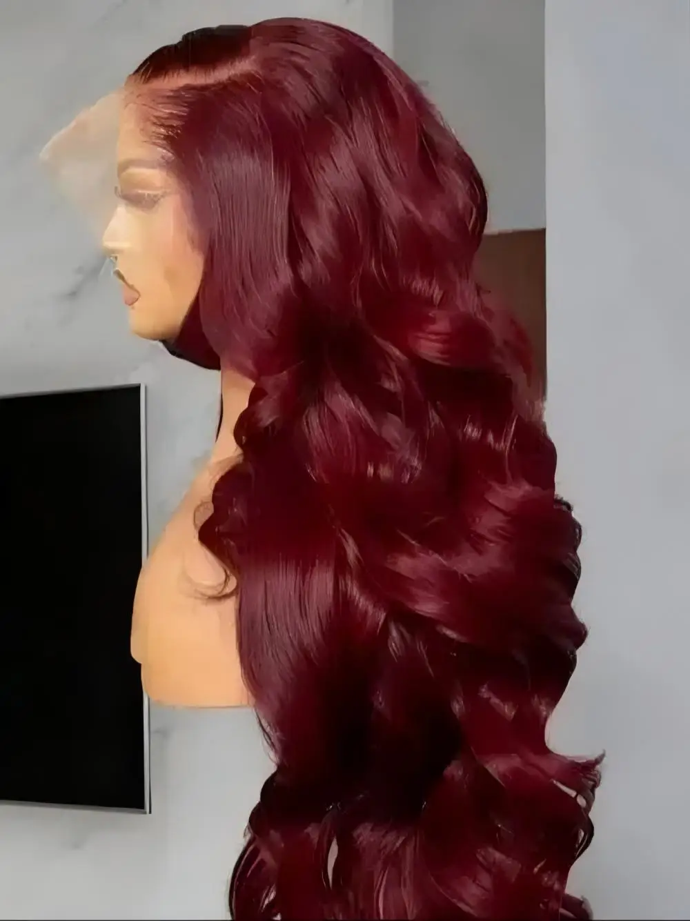 

Парик с кружевной передней частью 99J Burgundy, 13x4, с эффектом Body Wave, HD прозрачный кружевной фронтальный парик из натуральных волос, предварительно проработанный, красного цвета