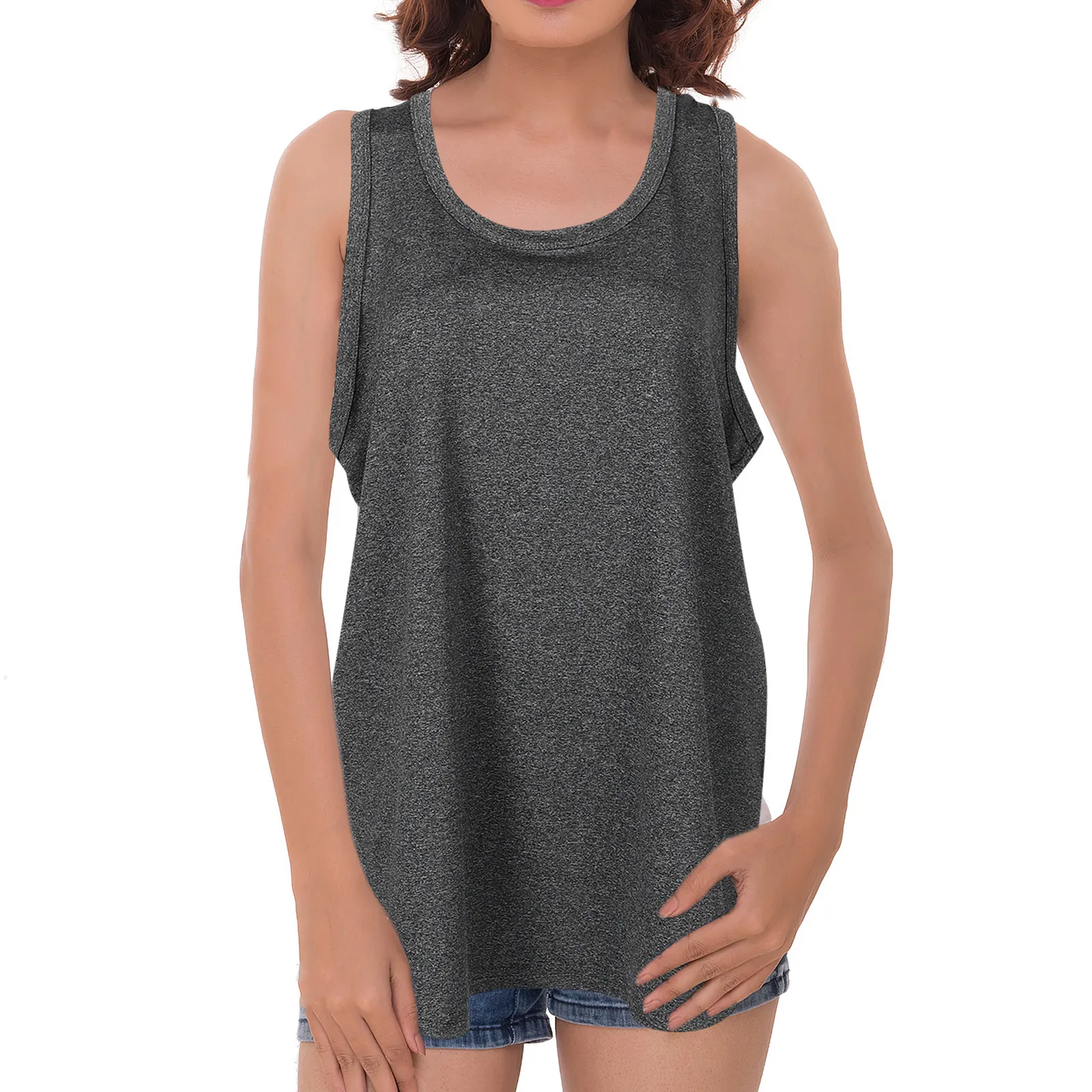 

Sleeveless Yoga Vest Women 36-38Cm Bust 273Cm Length Moisture-Wicking Breathable Gym Top for Intense Workouts Running Training