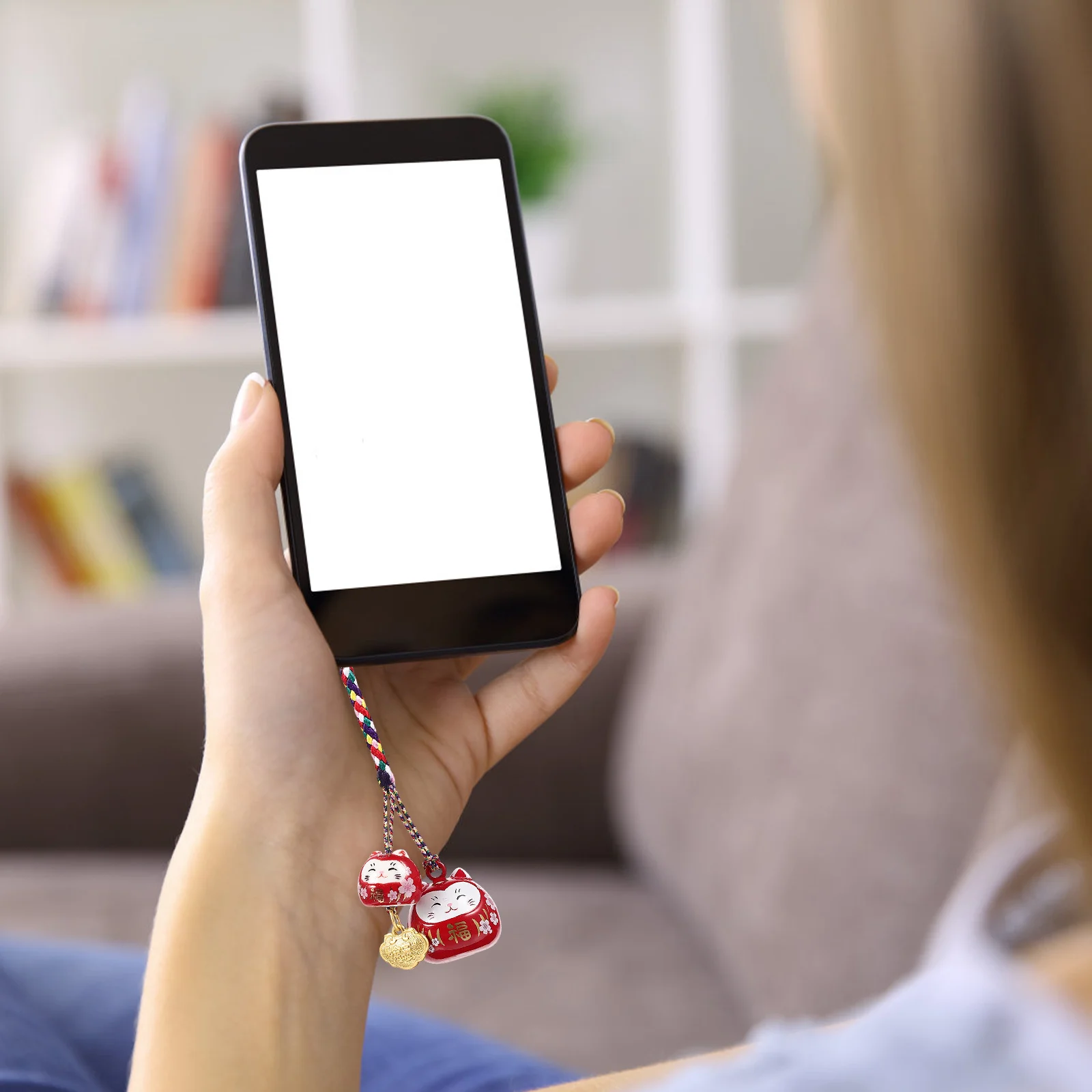 

Japanese Luck Cat Hanging Pendant Ceramic Copper Fortune Cat Bag Backpack Key Phone Car Rearview Mirror Decorative Ornament Gift