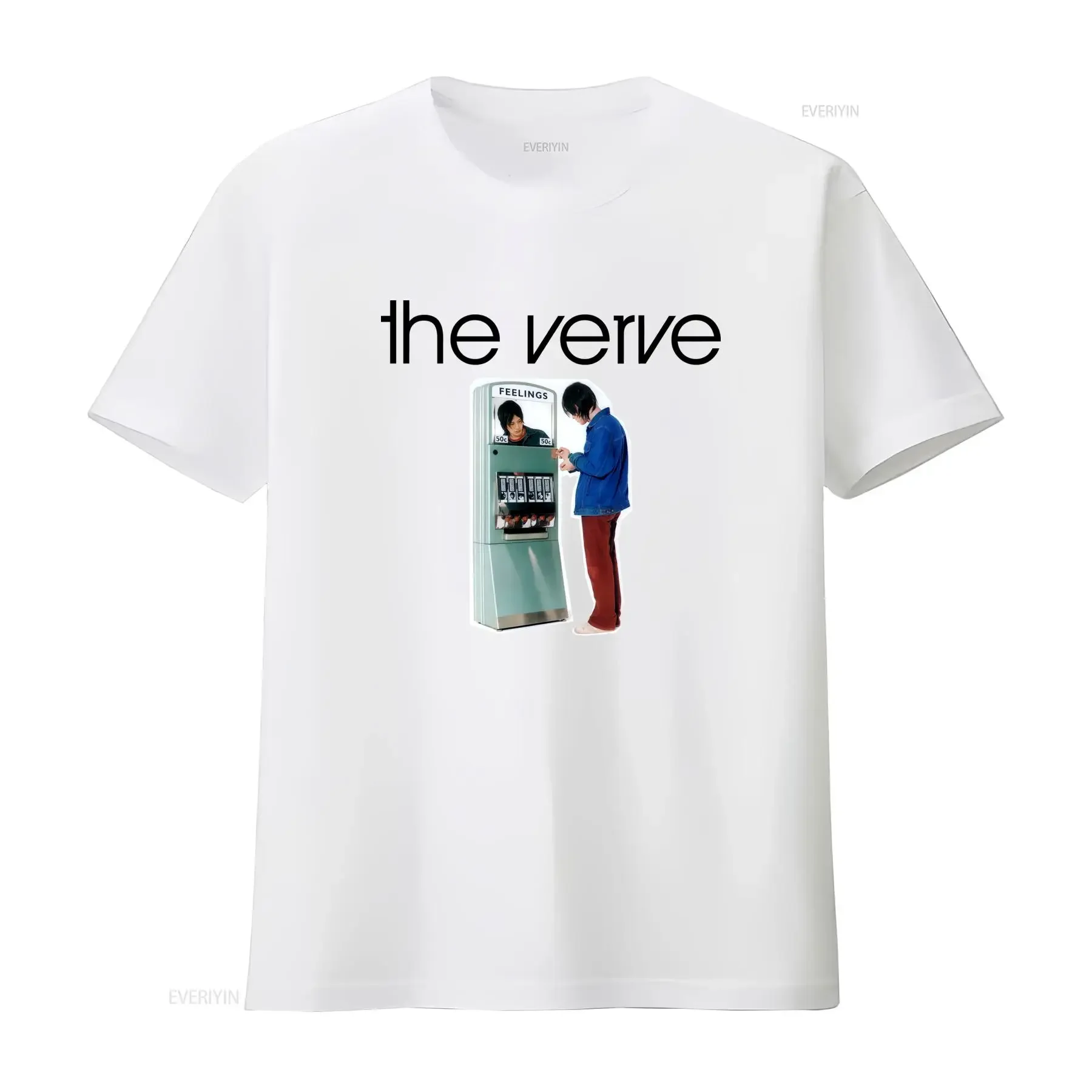Rare The Verve Album Design White T Shirt Available In All Sizes vintage Washed designer clothes Casual Comfortable homme