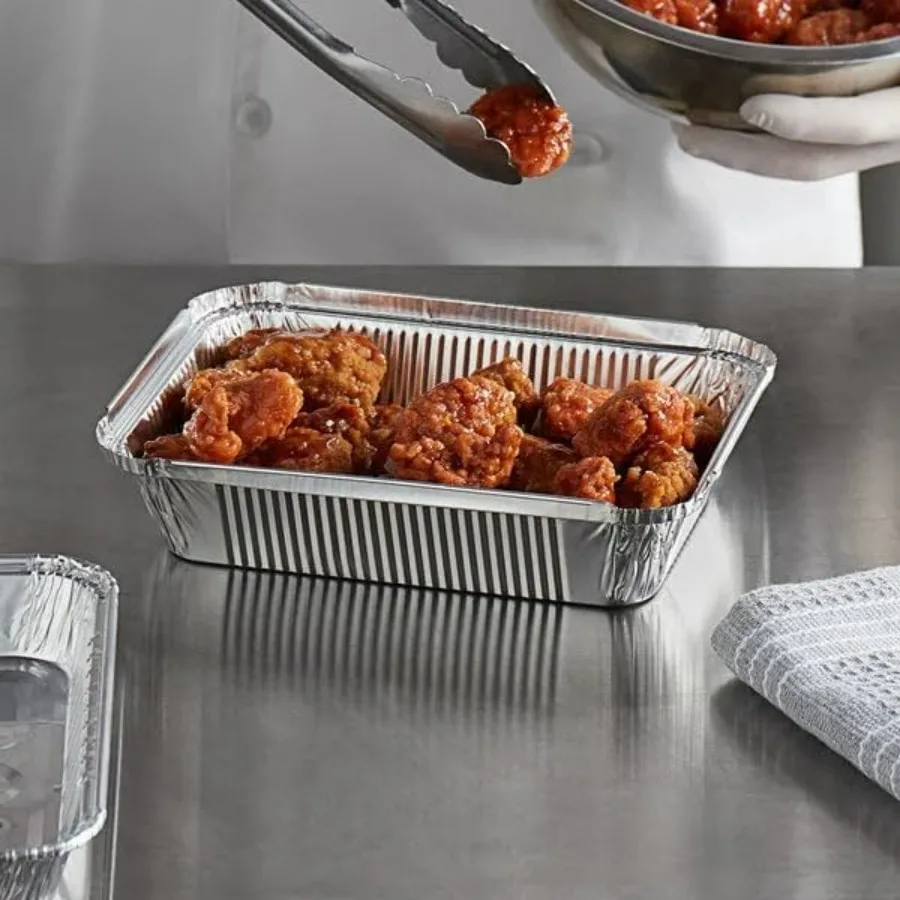 9 لتر × 6.25 واط مقلاة مستطيلة يمكن التخلص منها مع أغطية ألواح 5 رطل من رقائق الألومنيوم مقالي مستطيلة: 100 مثالية قابلة لإعادة التدوير لتحميص الخبز و #6