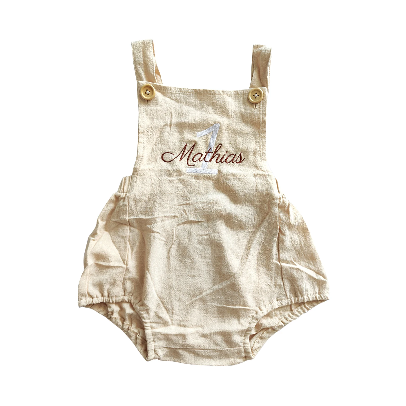 Name Embroidered 1st Birthday Romper Personalised Romper Baby Gift Birthday Photoshoot Outfit Casual Baby Sleeveless Jumpsuits