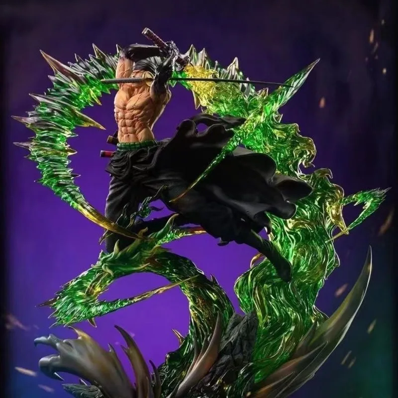 Figura de Anime de One Piece, Roronoa Zoro, Estilo de Tres Espadas, Efecto Dragón, Modelo de Estatua Coleccionable, Figura de Acción, Juguete de Regalo
