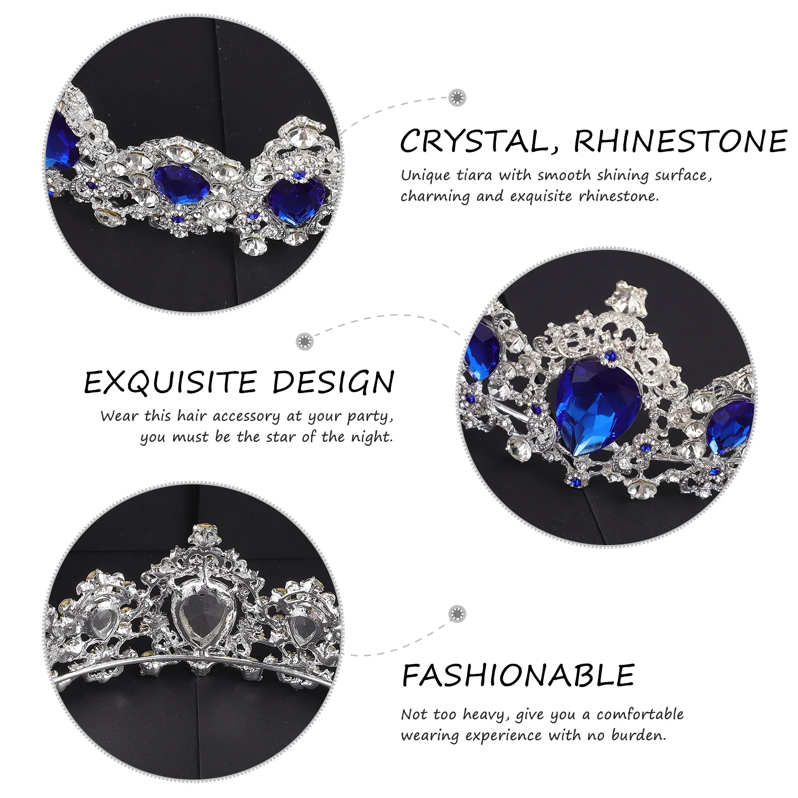 

Royal Crystal Tiara Crown Silver Elegant Bridal Wedding Headpieces Crown for Women Engagement and Party