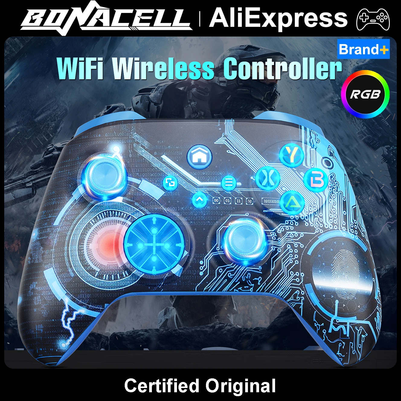 

Wifi Wireless Controller For XBox One/Series S/X/PC/Steam Gamepads W/RGB Button Hall Effect Game Joystick 6 Axis Gyro Function