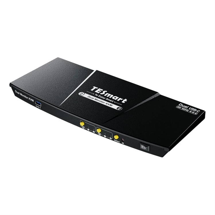TESmart KVM Docking Station Dual Monitor USB Type C Support MST 2x2 4K 60 USB3.0 EDID for 2 Laptop PC AV Matrix Video Switcher