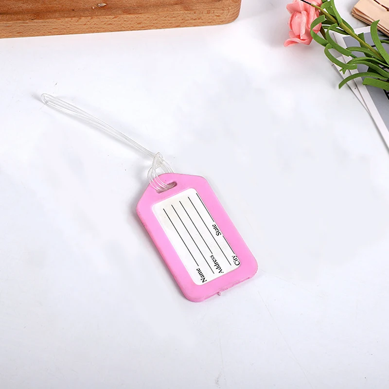 50 قطعة من علامات السفر، حلقات حقيبة بلاستيكية شفافة للأمتعة، حامل حزام الهوية، ملحقات السفر المحمولة #3