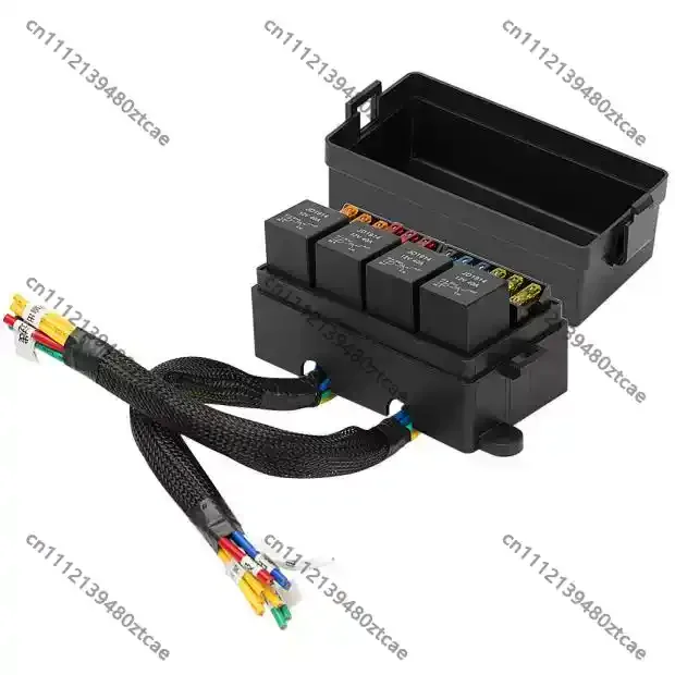 12ウェイヒューズボックスdcリレーコントロールユニット、オフロードライト、電動シート、自動車配線改造用