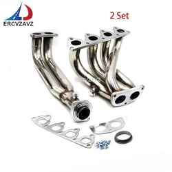 2 Set D15 Stainless Exhaust Systems Intake Manifold For Honda 1988-2000 Civic CR-X Del Sol D-Series 1.5L 1.6L D15 SOHC l4 engine