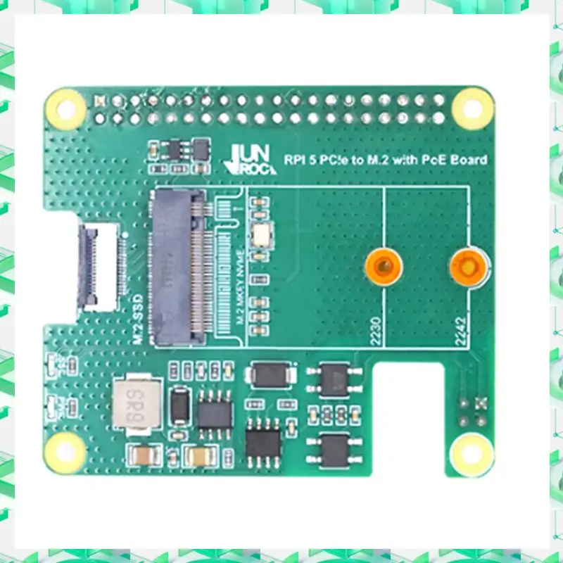 

3C Electron For Raspberry Pi 5 Pcie To M.2 Interface With Poe Ethernet Power Supply Expansion Board Nvme Protocol HAT+,For Raspb