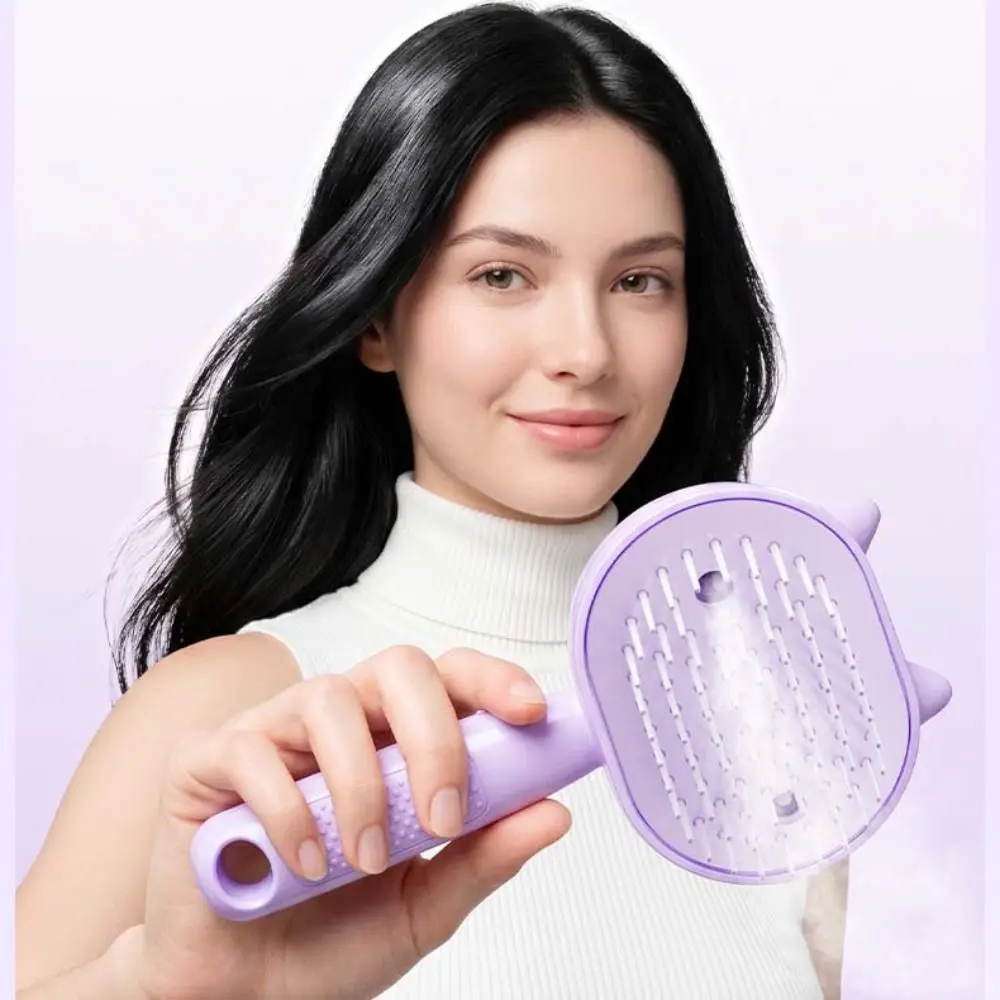 Multi-Function Red Light Spray Massage Comb Hair Care Anti-Frizz Large Tank Electric Spray Hair Brush Anti-Static Portable