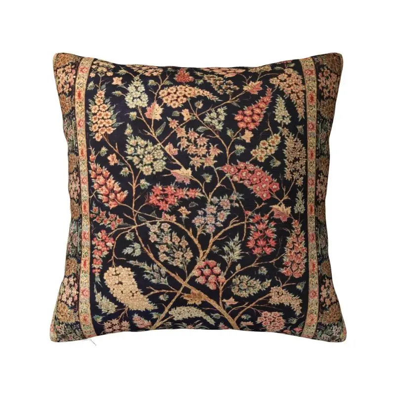 Persian Tree Of Life Rug Pillow Case 45x45cm Decor Home Modern Antique Bohemian Cushion Decoration Salon Square Pillowcase