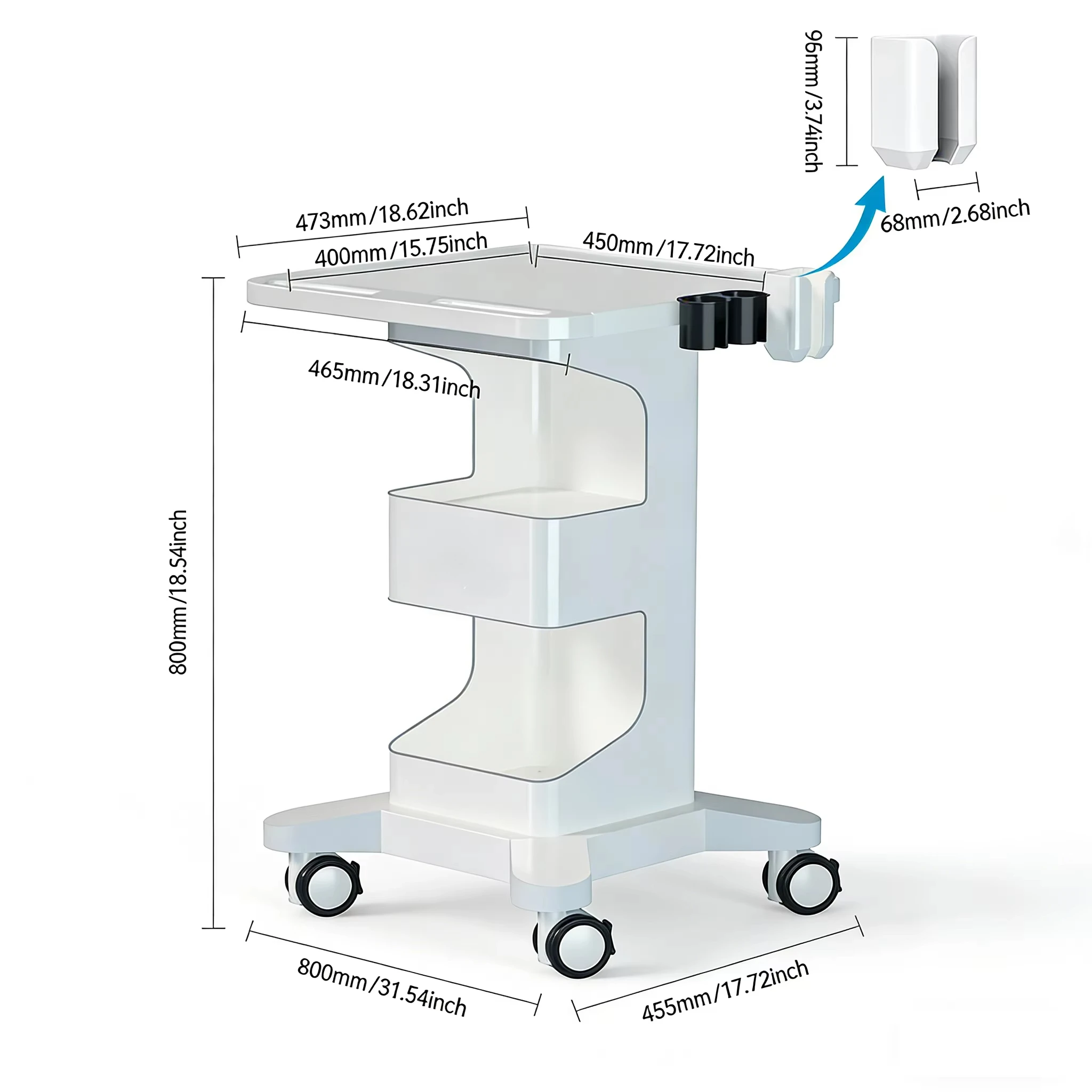 Hospital Furniture High Quality Original Dental Implant Cart Dental Mobile Table Cart Scaler Trolley