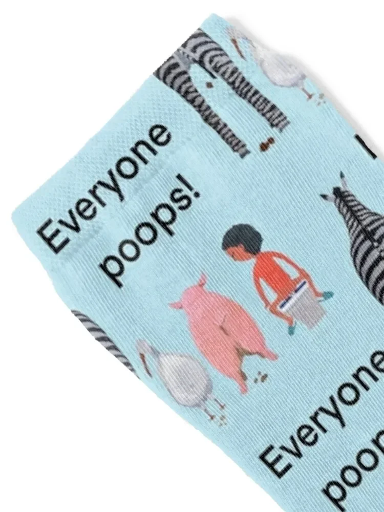 Everyone poops book classic illustration Socks kawaii funny sock kids Ladies Socks Men's