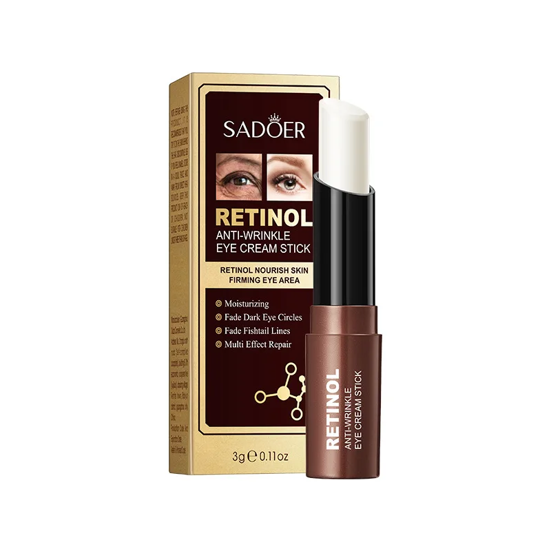 Sadoer Retinol Anti-wrinkle Eye Cream Stick Fine Lines Eye Contour Eye Bags Dark Circles Removal Firming Eyes Care Cosmetics 3g