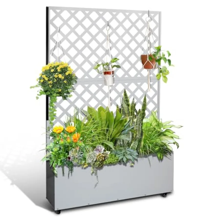 Metal Planter Box with Trellis 73