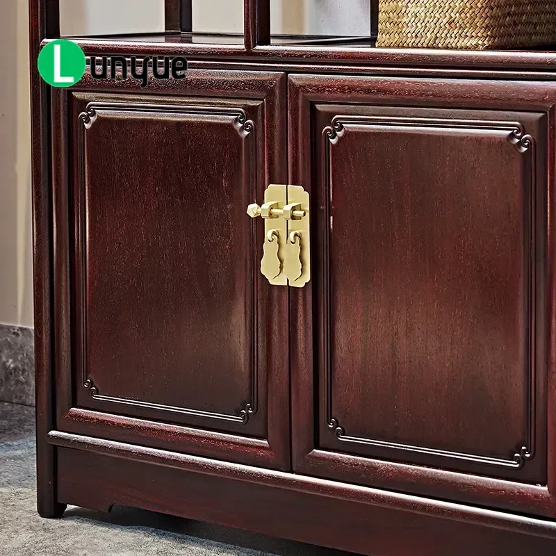Chinese Style Mahogany Bogu Frame Display Rack African Red Sandalwood Ming Style Drawer Shelf Living Room Furniture Storage