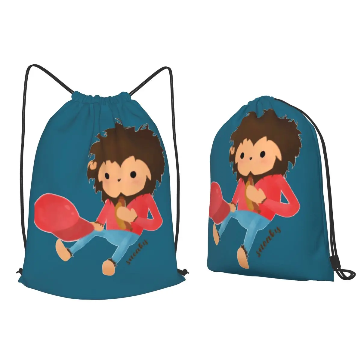 Sneaky Sasquatch Funny Big Head For Game Lover Backpacks Fashion Drawstring Bundle Book Bags for Man Woman School