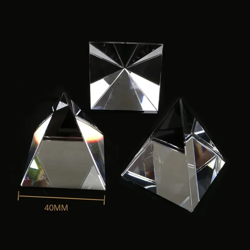 1PC Quadrangular Pyramid Prism Crystal Rainbow Optical Glass Prisma Photography Light Test Science Experiment Instruments