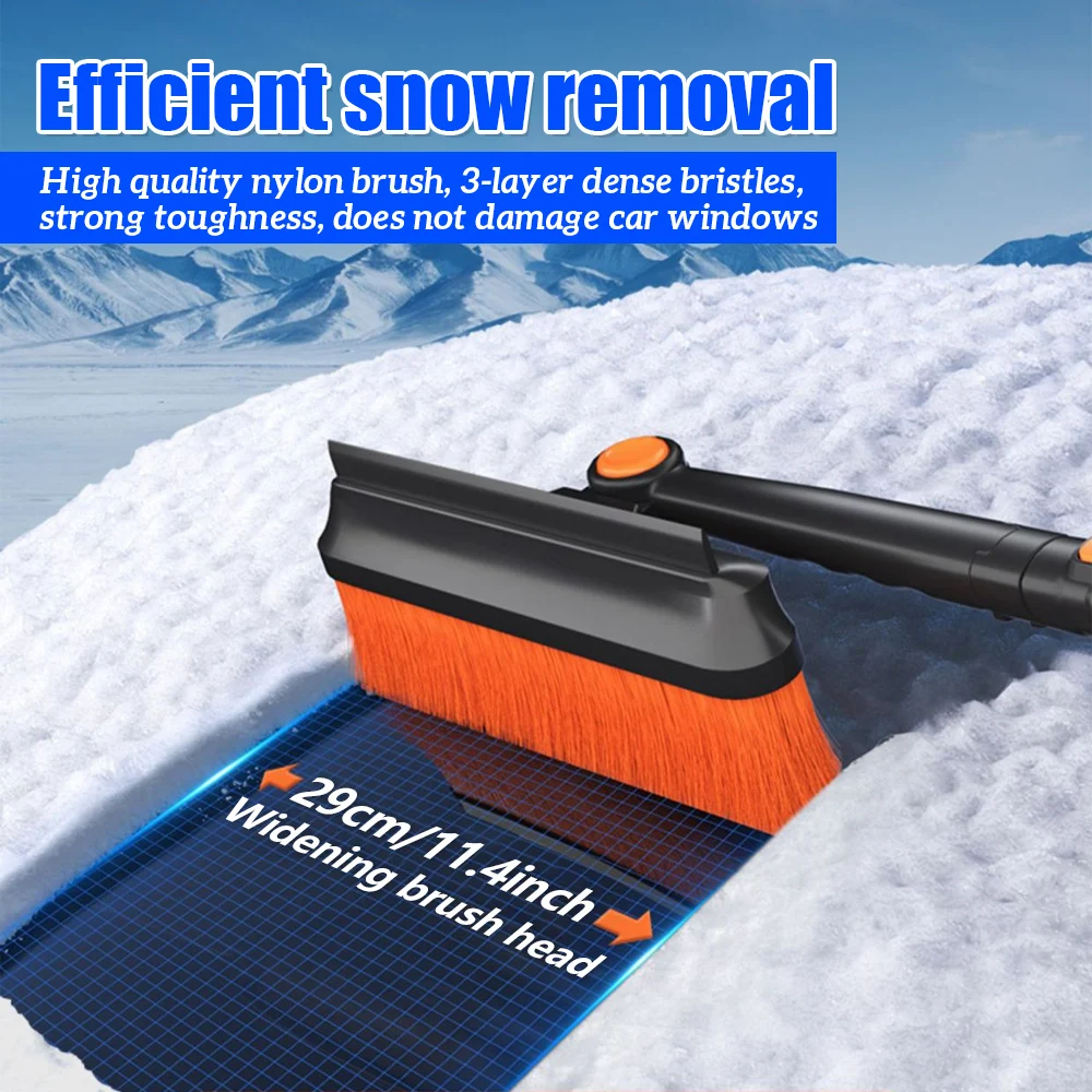 Telescopicable Car Glass Snow Shovel Detachable Window Glass De Icing Shovel Cleaning Tool 3-in-1/5-in-1 For Auto Snow Removal