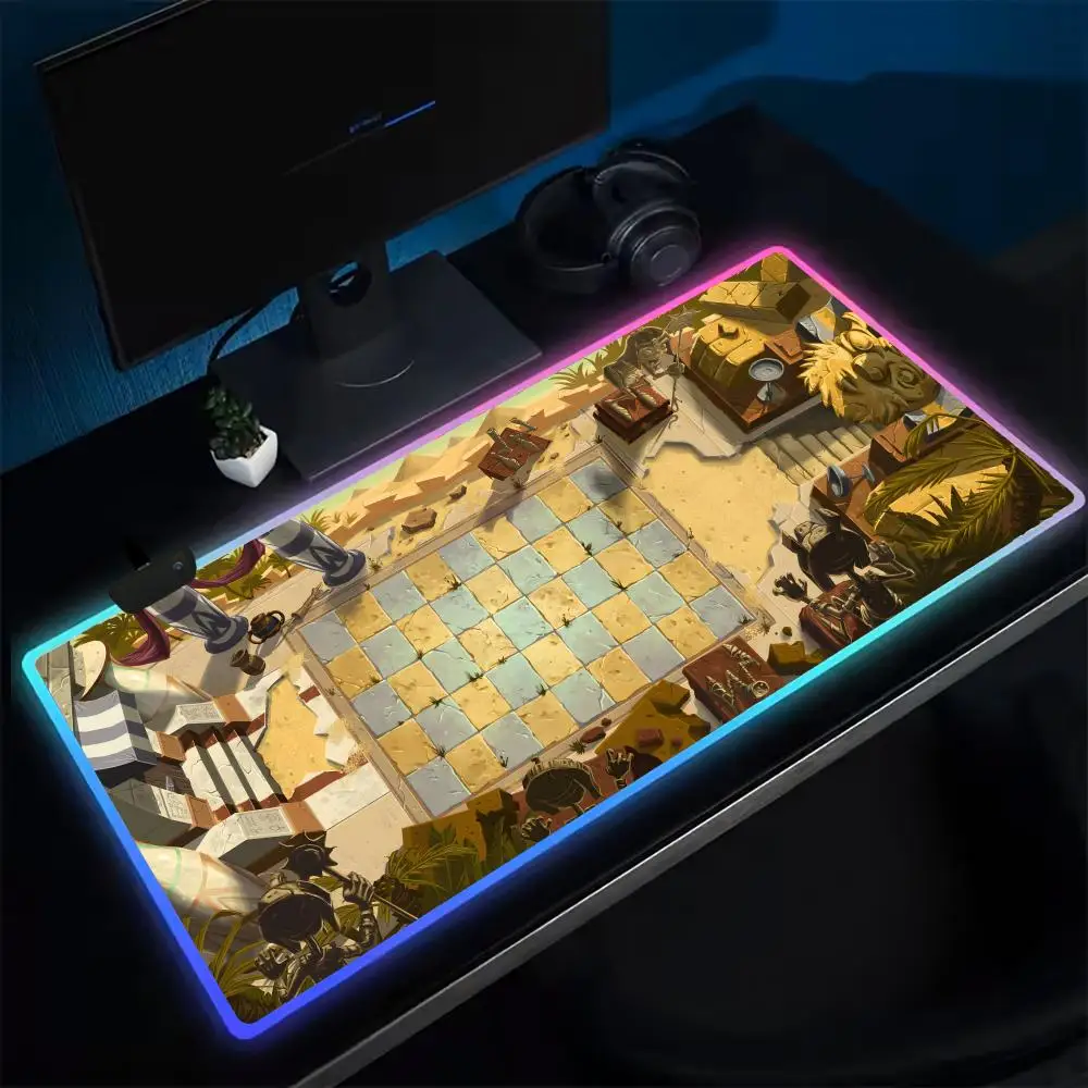 15-PLANTS VS ZOMBIE PVZ MAPS Mouse Pad Anime Gaming Mouse Pad LED Table Pads Backlit Rubber Desktop XXL Mousepad RGB Desk Mats