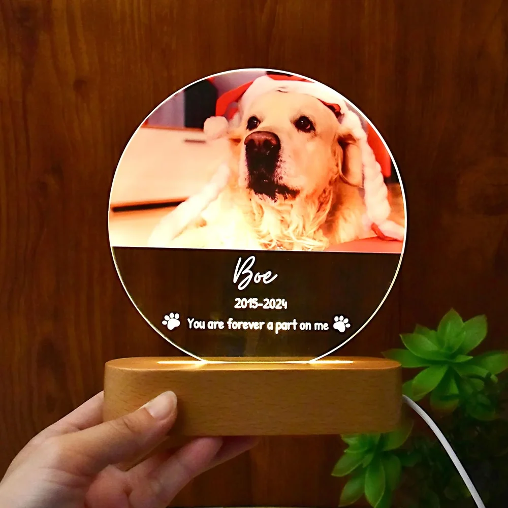 Custom Pet Keepsake Pet Memorial Plaque Acrylic Portrait Dog Loss Sympathy Tribute Personalized Sign Heartfelt Remembrance Gift