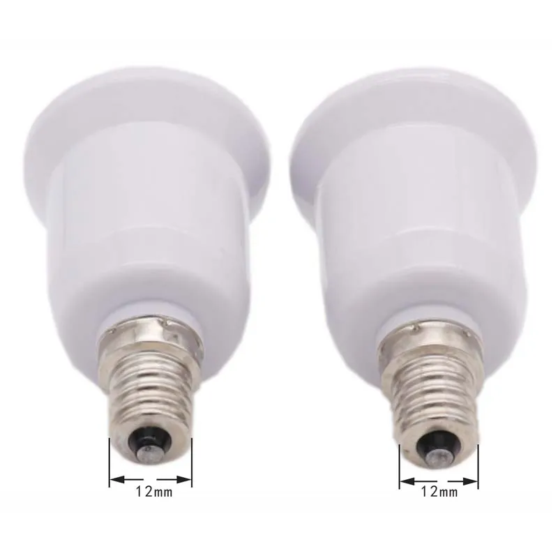 2PCS E12 to E27 Led Lighting Lamp Holder Converter Screw Bulb Socket Adapter LED Saving Light Halogen Lamp Bases 3A 220V White