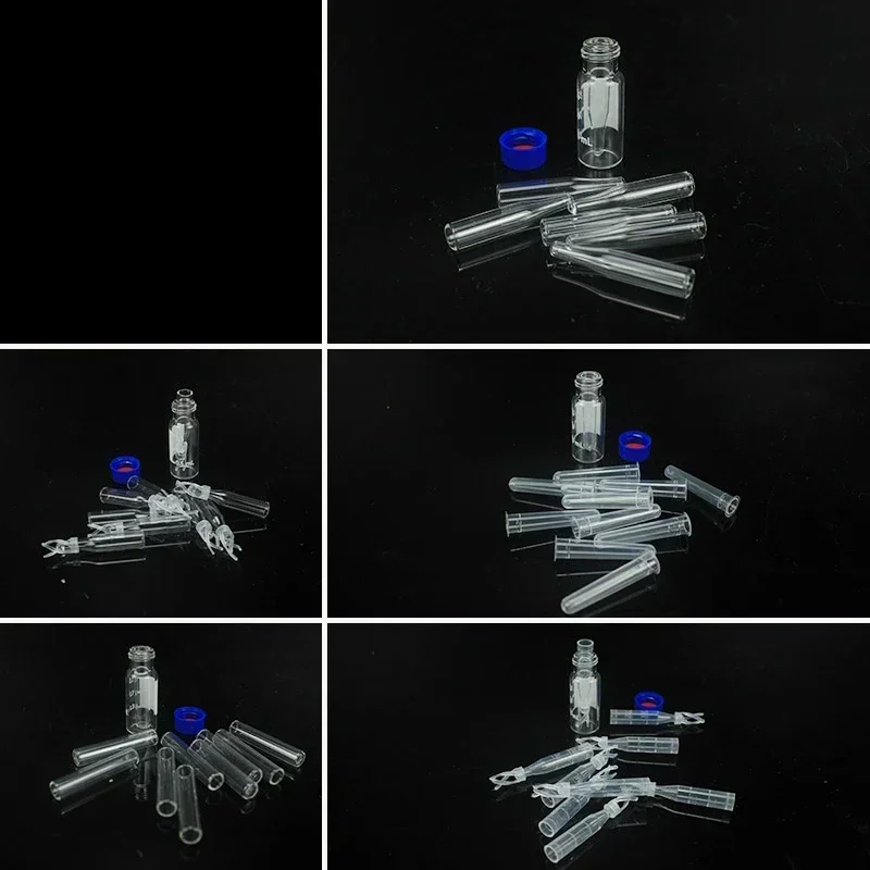 100pcs/lot 250ul Plastic With Support Chromatographic-vial Insert Pipe Inserts For 1.5 Ml Hplc Vials