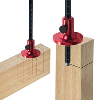 Double Head Wheel Marking Gauge Woodworking Scriber Ruler with Inch MM Scale Aluminum Parallel Line Drawing Measuring Tool