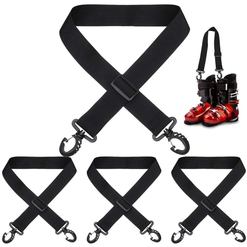 4-1PC Ski Snowboard Boot Träger Strap Verdickte Nylon Schulter Trage Leine Tragbare Befestigung Schützen mit Haken für Schlittschuhe