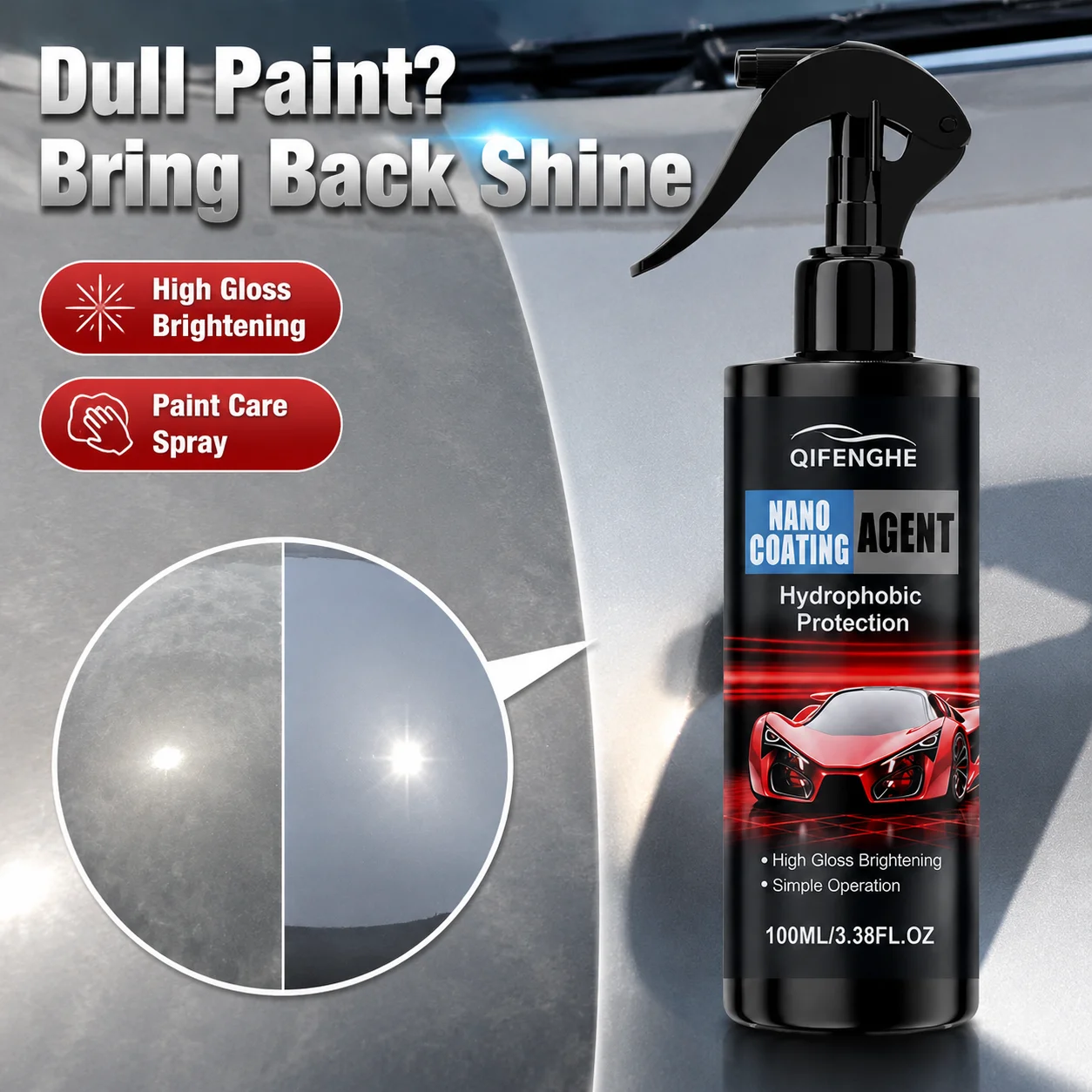 3in 1 Car Ceramic Nano Coating Liquid Coat Nano Crystal Hydrophobic Layer Polishing Paint Coating Agent - 3in 1 Car Polis