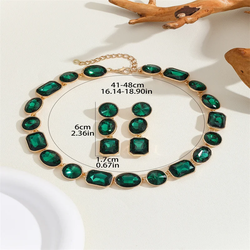 New style luxury, Central Chinese ancient style, gorgeous jumping colors, sparkling crystal jewelry necklace