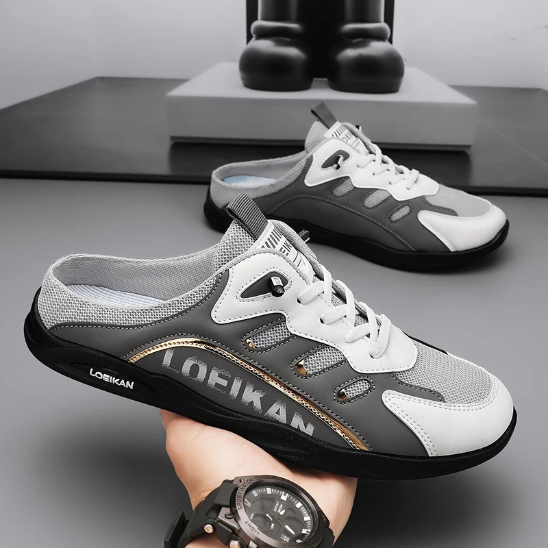 2025 Pantofole estive da uomo Scarpe casual con fondo piatto da uomo alla moda Scarpe con suola morbida Scarpe da ginnastica da uomo Zapatos De Hombre