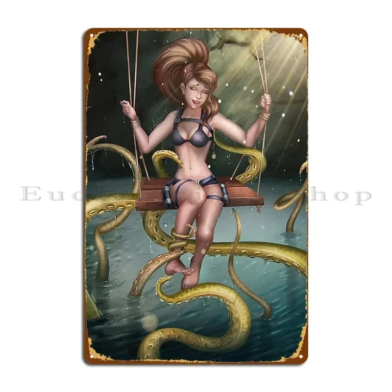 Tickling Tentacles Metal Plaque Poster Garage Customize Wall Decor Club Cinema Tin Sign Poster