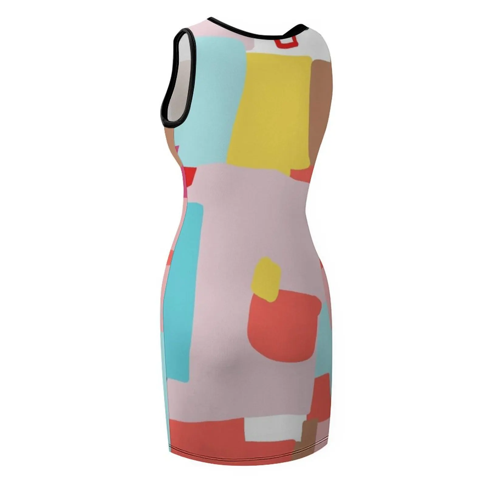 نوافذ القدرة # مجردة الفن # اللوحة فستان الشمس بلا أكمام المرأة الفاخرة فستان الحفلات فساتين السهرة النساء