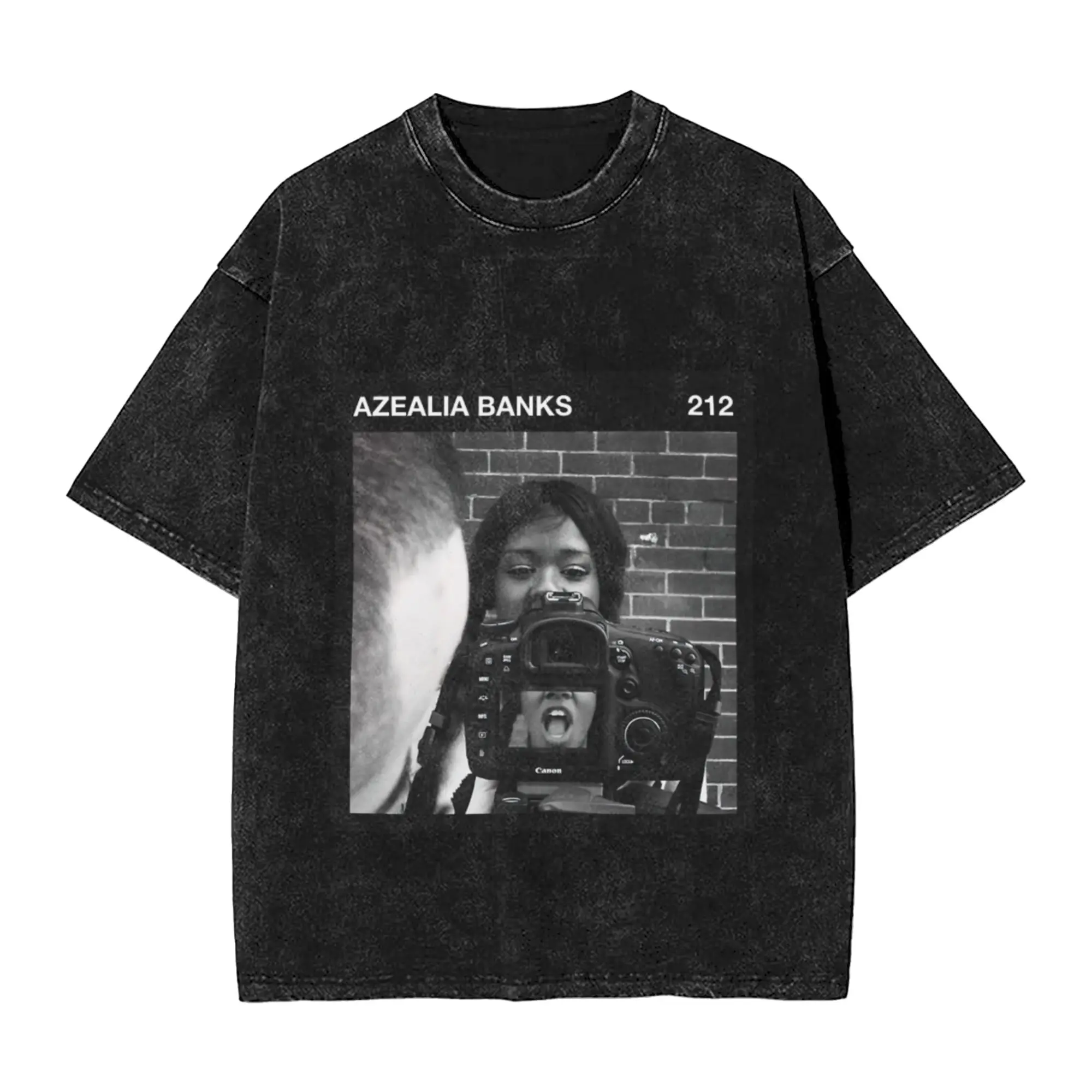 212 black frame - azealia banks Classic Chic A Vintage Oversized Cotton T-Shirts