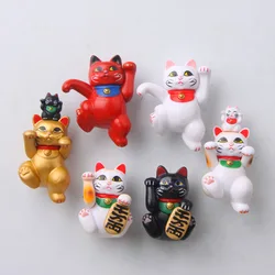 Creative Cartoon Animal Magnetic Sticker PVC Lucky Cat Cute Fridge Magnet Ornaments Kitten Model Toys Kitchen Decor Accessories
