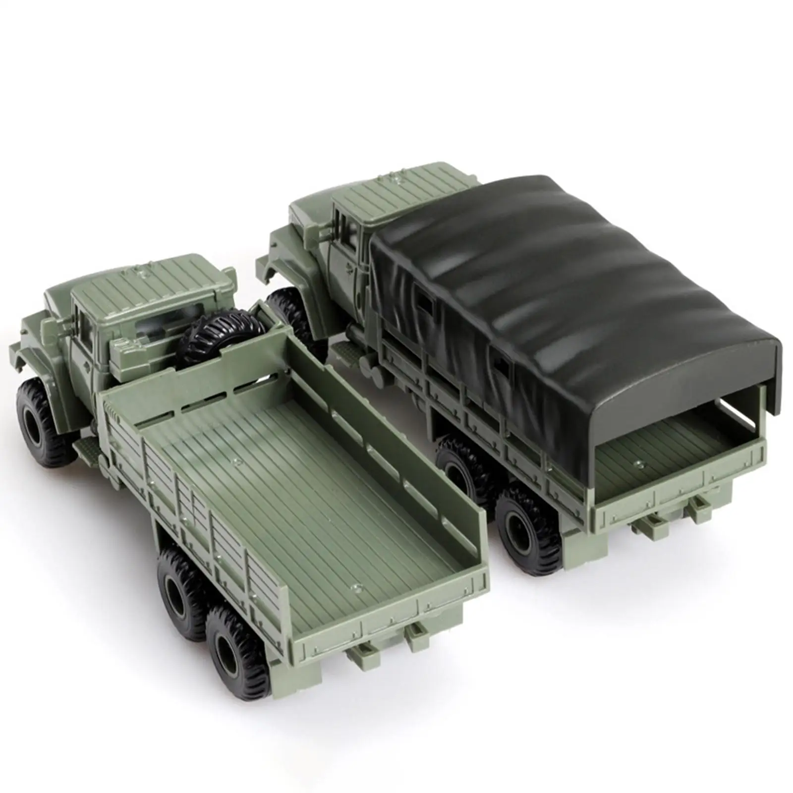 2x 1/72 Scale Transport Truck Model Ornament Toys Assemblable Display Accessory truck Vehicle Toy for Bedroom Presents Girls