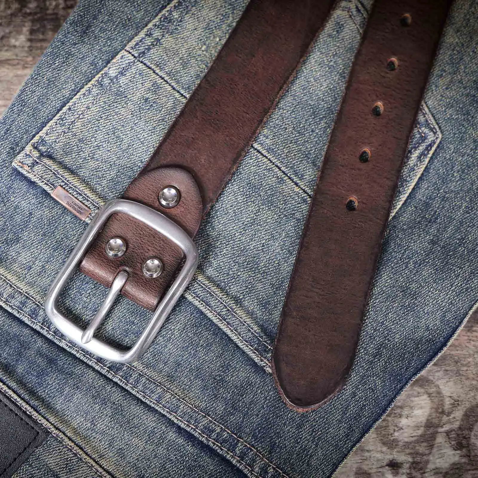 Vintage Echt leder Herren Rindsleder Gürtel Edelstahl Schnalle italienisches verdicktes Leder mit Geschenk box, ideale Wahl für Geschenk – Detail 18