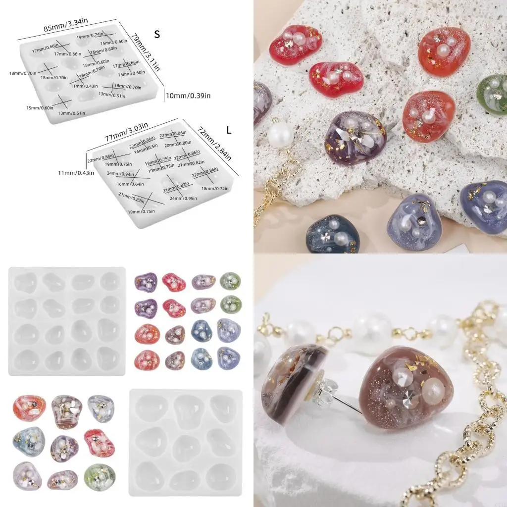 Silicone Crafting Moulds Distinctive Geometric Stone Handmade Moulds Silicone Texture for Pendants and Earrings