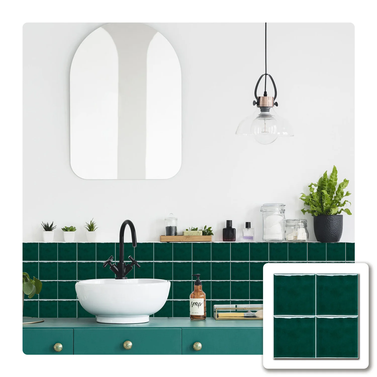 15x15cm 10pcs European Solid Color Brick Wall Sticker - Thickened Peel & Stick Waterproof for DIY Kitchen Tile Upgrading