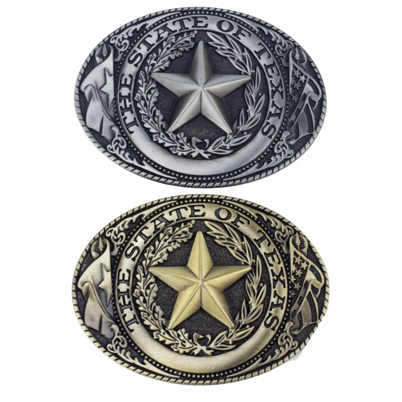 Texas Bandeira Belt Buckle, Padrão Cinco Estrelas