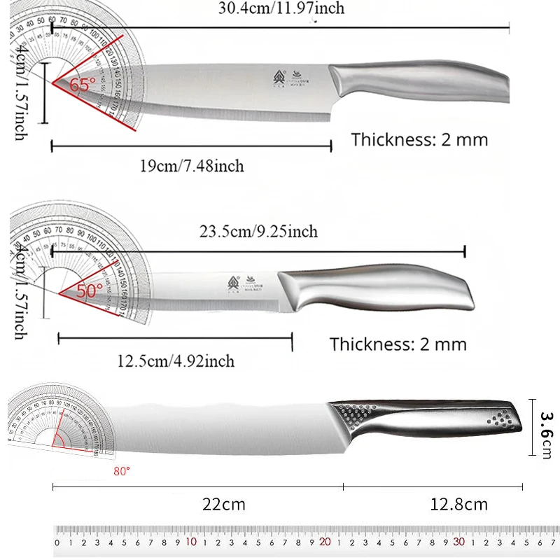 All Steel Japanese Knife Home Sharp Watermelon Knife Fruit Knife Meat Cleaver Chef's Knife, Kitchen Cooking Tools