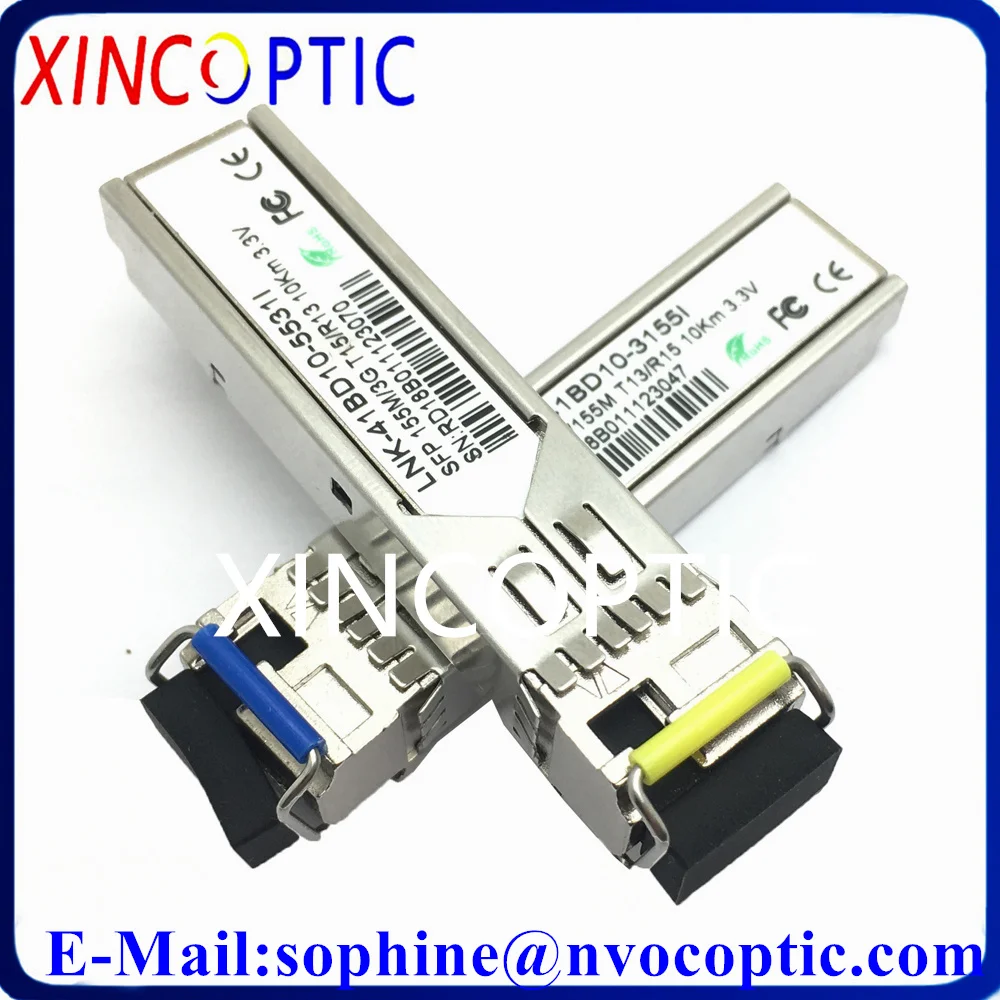 

SDI/HDI 1310/1550nm Video 3G 10/20km BIDI SFP Transceiver,155M T1550(3G)/R1310(155) LC Fiber Module